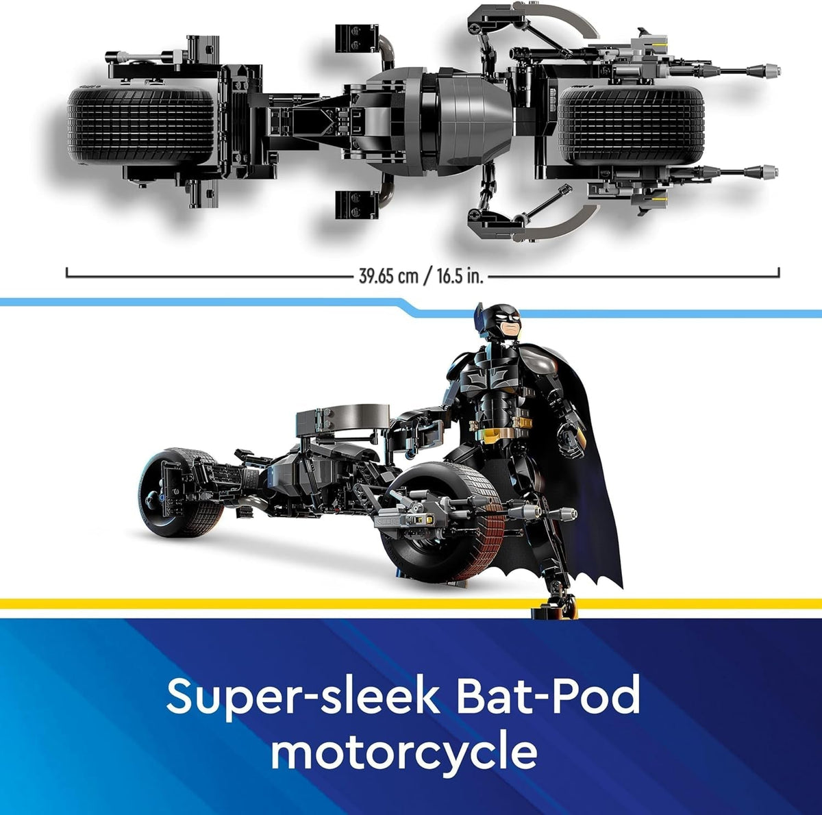 DC Batman: Batman Construction Figure & the Bat-Pod Bike Set, Cool Super-Hero Toy for 12 plus Year Old Kids, Boys & Girls, Action Playset with Motorbike Model, Birthday Gift Idea for Teens 76273