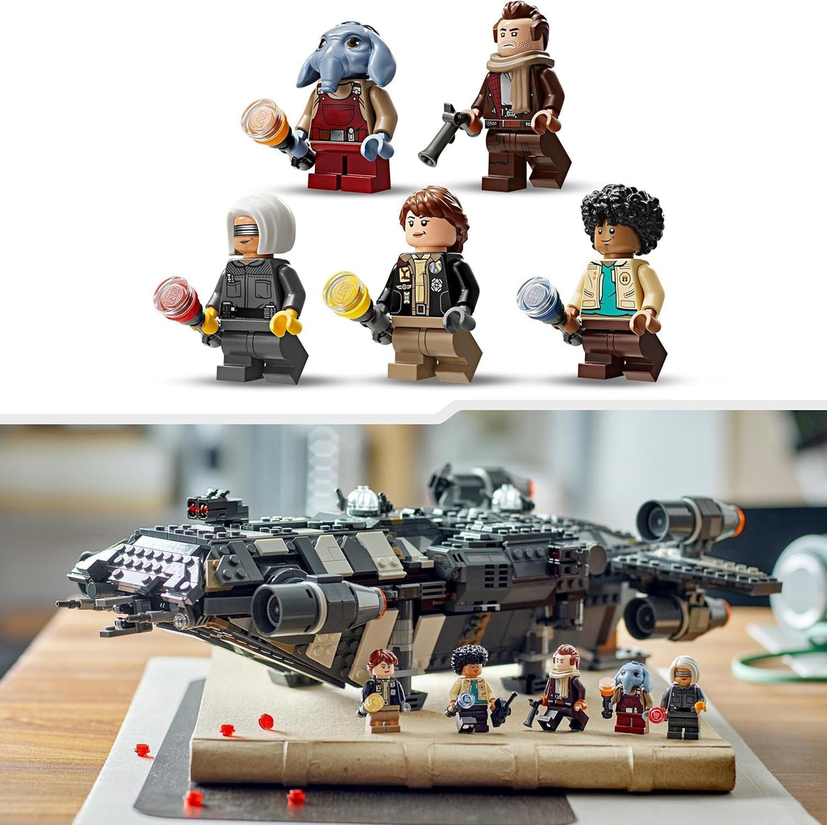 Star Wars: Skeleton Crew the Onyx Cinder Set, Collectible Building Toy for 10 plus Year Old Boys & Girls, Includes 5 Character Minifigures, Gift Idea for Kids and Fans 75374