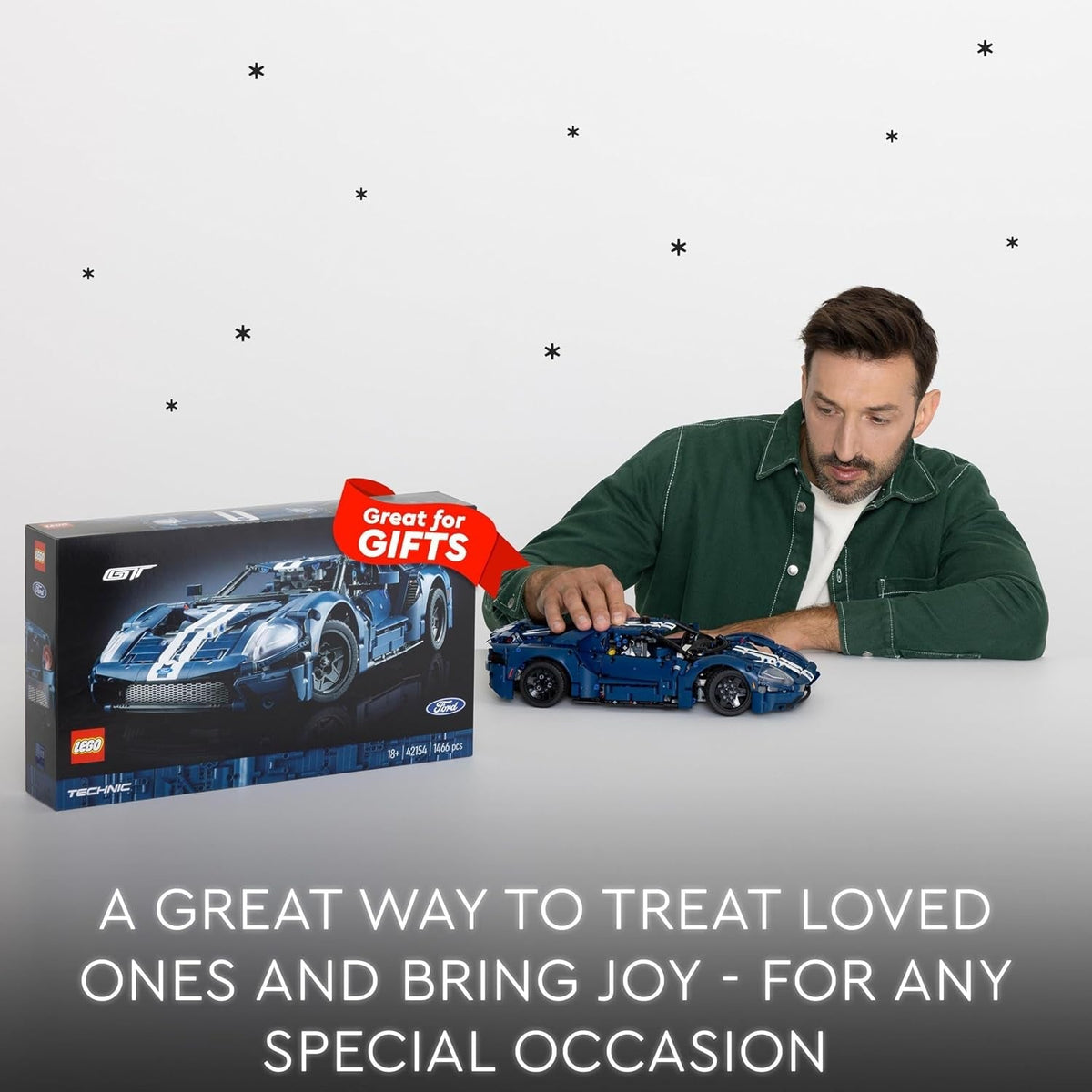 Technic 2022 Ford GT Car Model Kit for Adults to Build, 1:12 Scale Supercar with Authentic Features, Advanced Building Set, Collectible Gift for Men & Women 42154