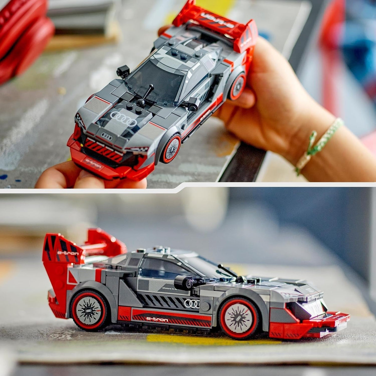 Speed Champions Audi S1 E-Tron Quattro Race Car Toy Vehicle, Buildable Model Set for Kids, Playable Display Gift Idea for 9 plus Year Old Boys and Girls Who Enjoy Independent Play 76921