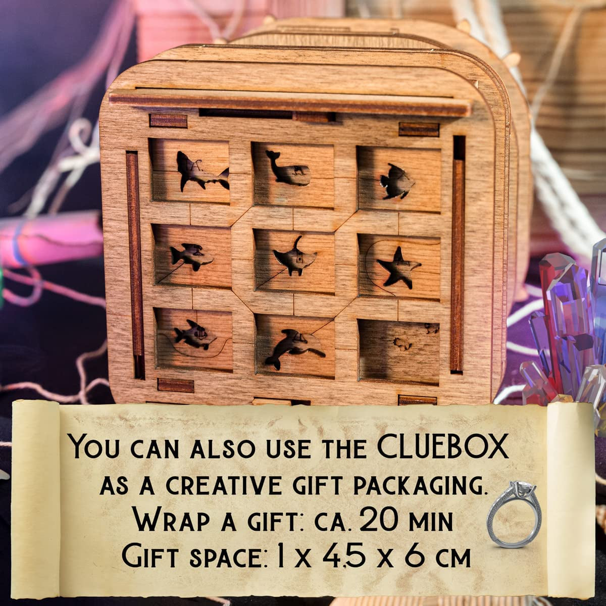 Cluebox - Davy Jones Locker - Escape Room Game - Puzzle Box - Gift Box - 3D Wooden Puzzle - Wooden Jigsaw - 3D Puzzles for Adults - Brain Teaser - Birthday Gift Gadget for Men - Money Box