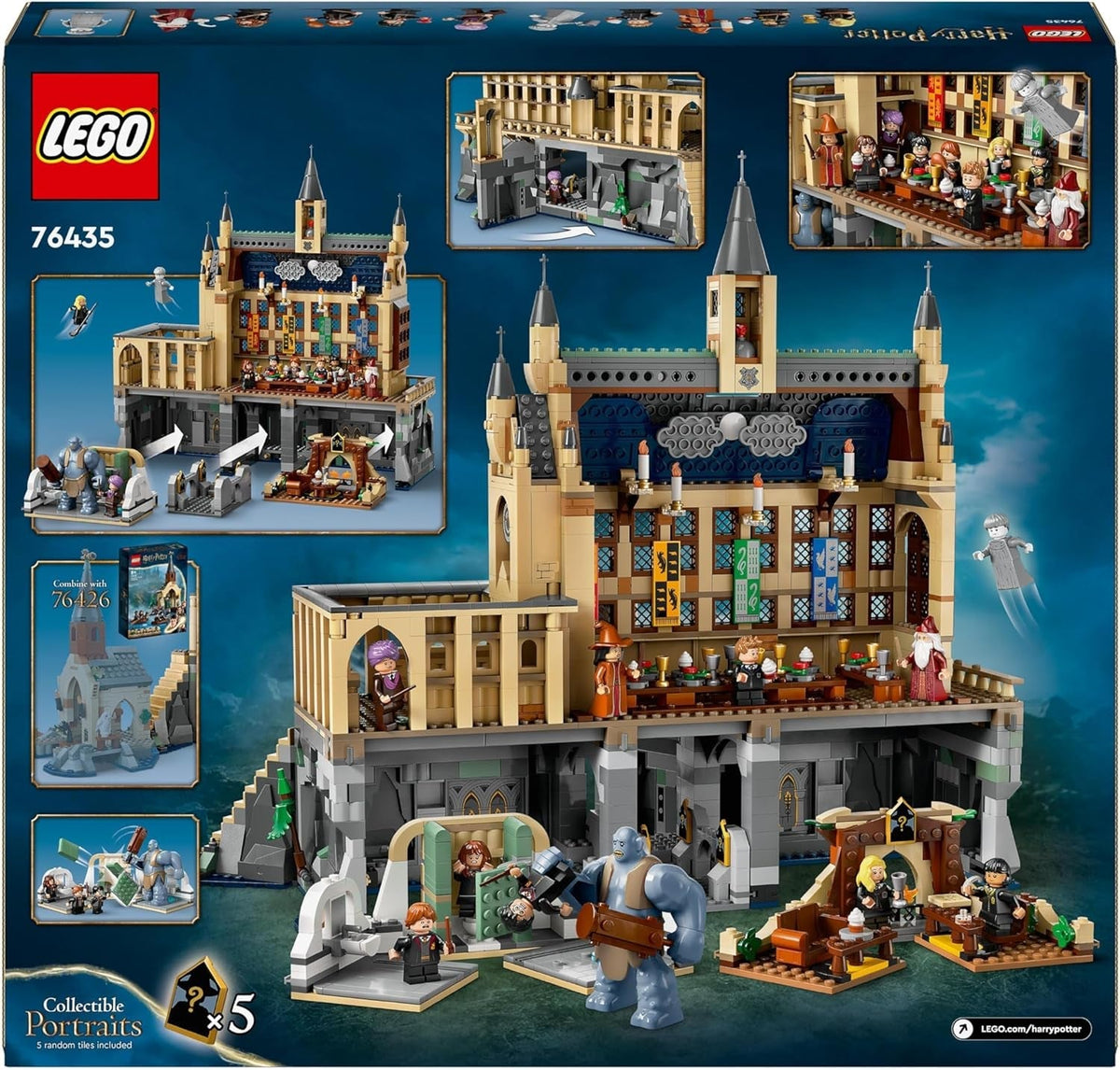 Harry Potter Hogwarts Castle: the Great Hall Set, Collectible Toy Playset for Kids, Boys & Girls, with 11 Minifigures Incl. Hermione Granger and Ron Weasley, Wizarding World Gift for Fans 76435