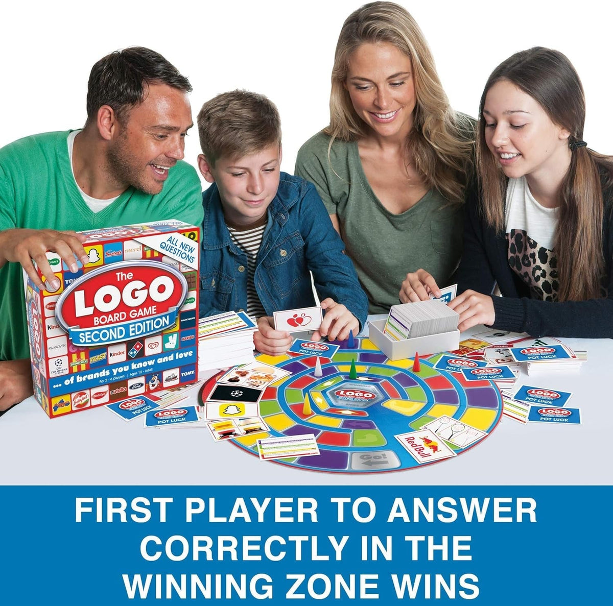 the LOGO Board Game Second Edition - the Family Board Game of Brands and Products You Know and Love, Family Games for Adults and Kids Suitable from 12+ Years
