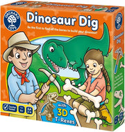 Dinosaur Dig Game - Matching and Memory Board Games for 4 Year Olds - Educational Dinosaur Toys for Boys and Girls - Build a 3D Dino - for Kids Age 4-8 - 2-4 Players