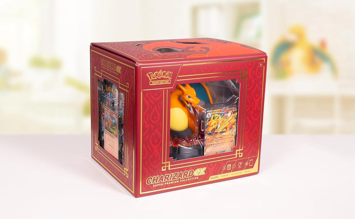 TCG: Charizard Ex Super-Premium Collection (3 Foil Promo Cards, 1 Card-Display Figure & 10 Booster Packs)