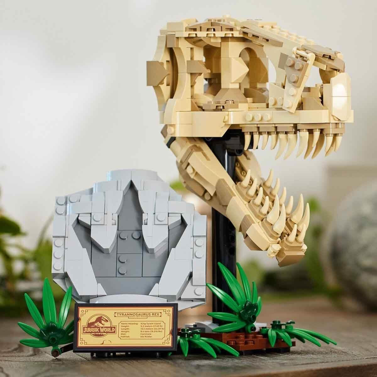 Jurassic World Dinosaur Fossils: T. Rex Skull Toy for 9 plus Year Old Boys, Girls & Kids, 3D Skeleton Model Kit with Opening Jaw and Display Stand, Makes a Cool Dino Decoration, Gift Idea 76964