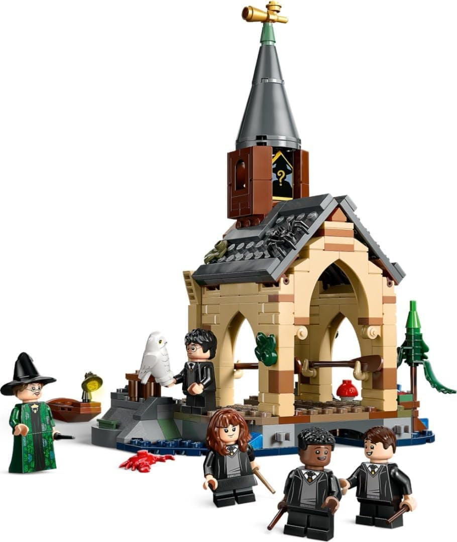 Harry Potter Hogwarts Castle Boathouse Set with 2 Boat Toys for 8 plus Year Old Kids, Girls & Boys, Includes 5 Character Minifigures and Hedwig the Owl Figure, Wizarding World Gift Idea 76426