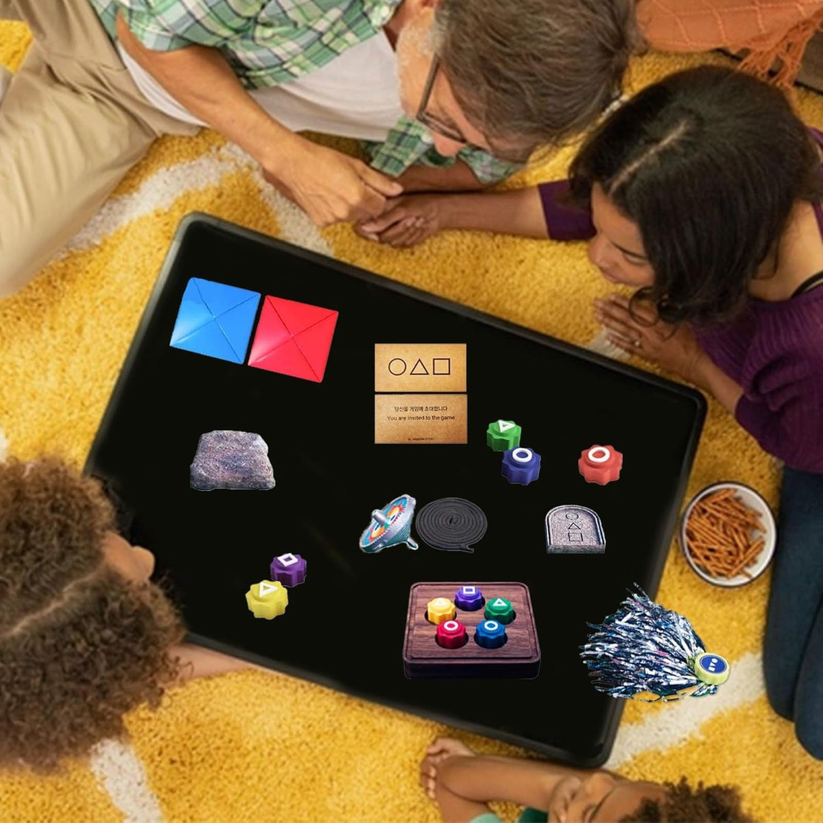 Gonggi Korean Game Set, 10PCS Korean Traditional Reflex Challenge Play Game, Including Jebi, Chagi Gong-Gi, and DDAKJI, Korean Folk Classic Mini Grasping Stones Hand-Eye Coordination Games for Fun