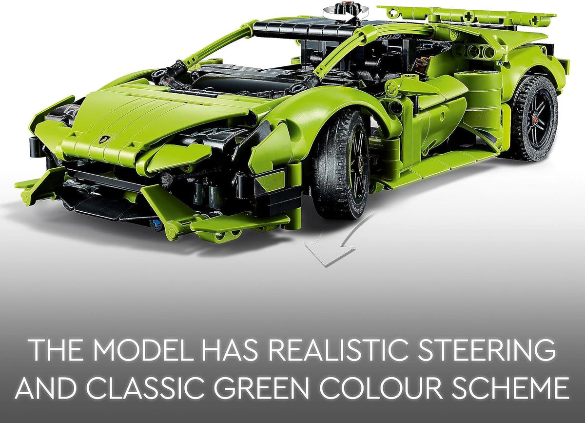 Technic Lamborghini Huracán Tecnica Toy Car Model Kit, Racing Car Building Set for 9 plus Year Old Kids, Boys, Girls and Motor Sport Fans, Collectible Gift Idea 42161