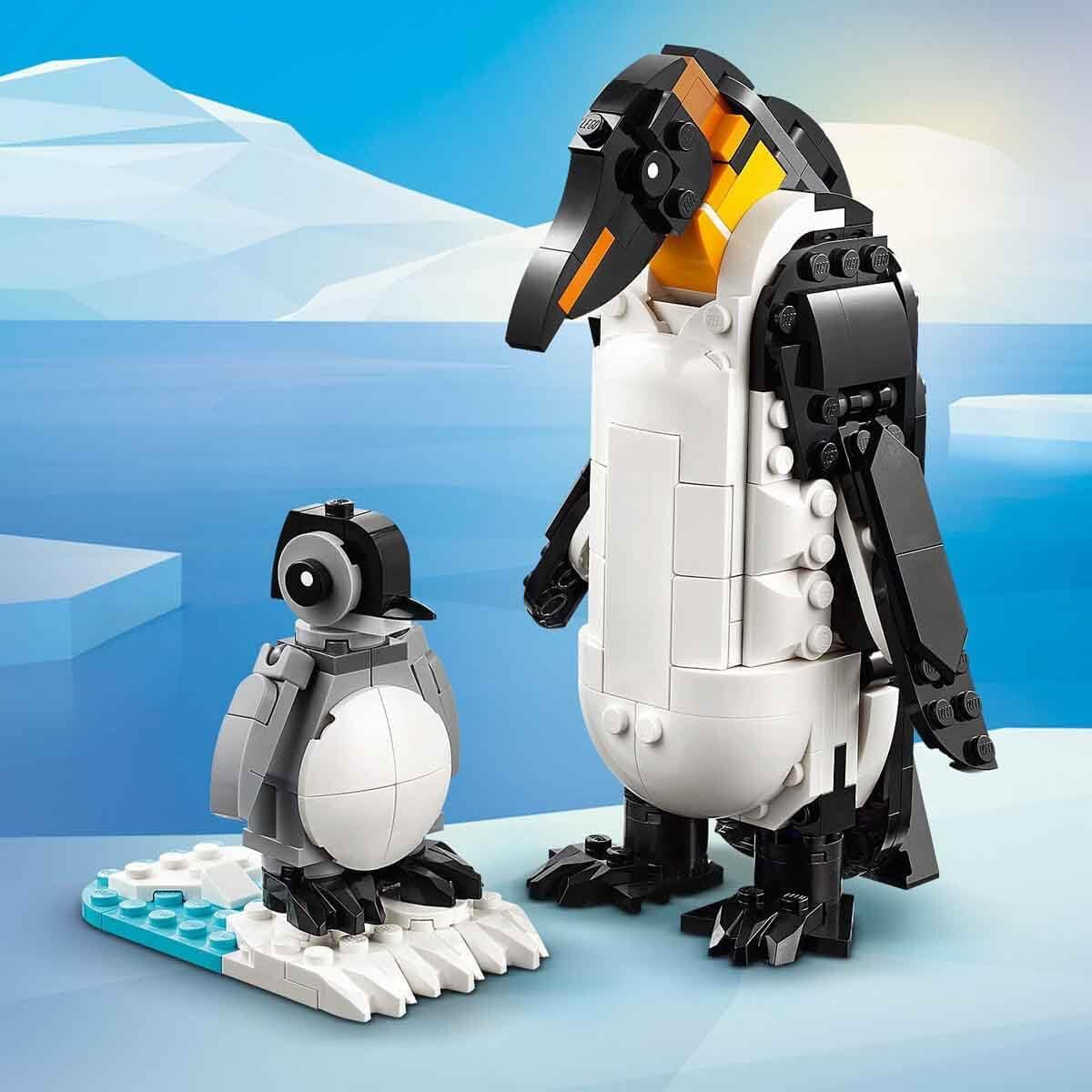 Creator 3In1 Wild Animals: Panda Family Toy - Transforms into Penguin Figures or Orca Whale Toys - Building Set for Nature-Loving 8+ Year Old Girls & Boys - Creative Birthday Gift - 31165
