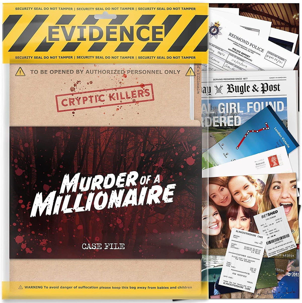 Unsolved Murder Mystery Game - Cold Case Files Investigation Detective Clues/Evidence - Solve the Crime - for Individuals, Date Nights & Party Groups - Murder of a Millionaire