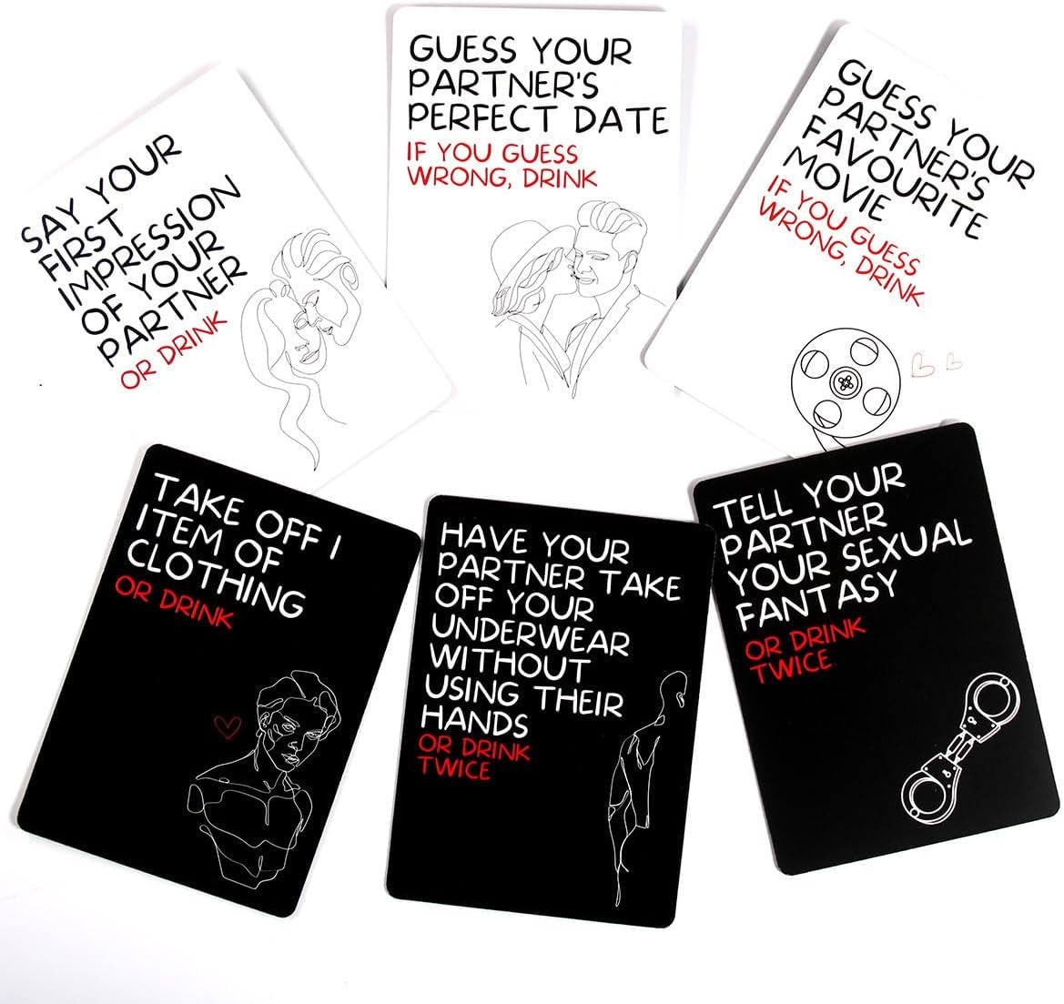 Drinking Game Cards for Adult Partys Funny Partner Card 50PCS Date Night Ideas Cards for Couple