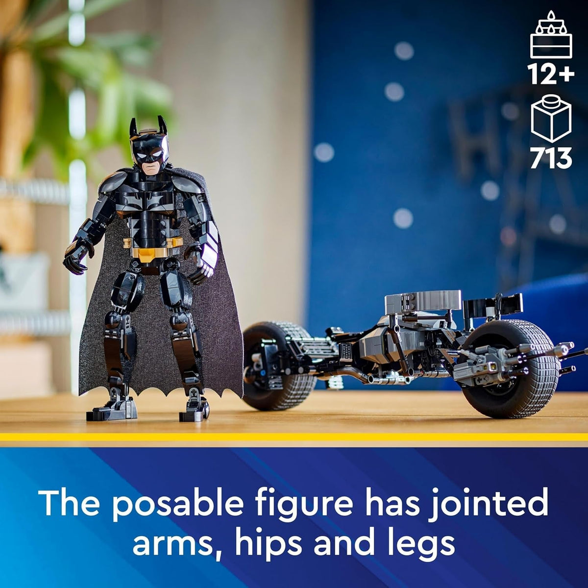 DC Batman: Batman Construction Figure & the Bat-Pod Bike Set, Cool Super-Hero Toy for 12 plus Year Old Kids, Boys & Girls, Action Playset with Motorbike Model, Birthday Gift Idea for Teens 76273