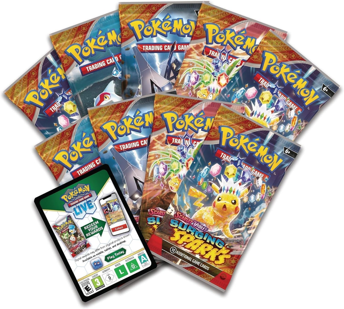 TCG: Scarlet & Violet—Surging Sparks Elite Trainer Box (1 Full-Art Promo Card, 9 Boosters & Premium Accessories)
