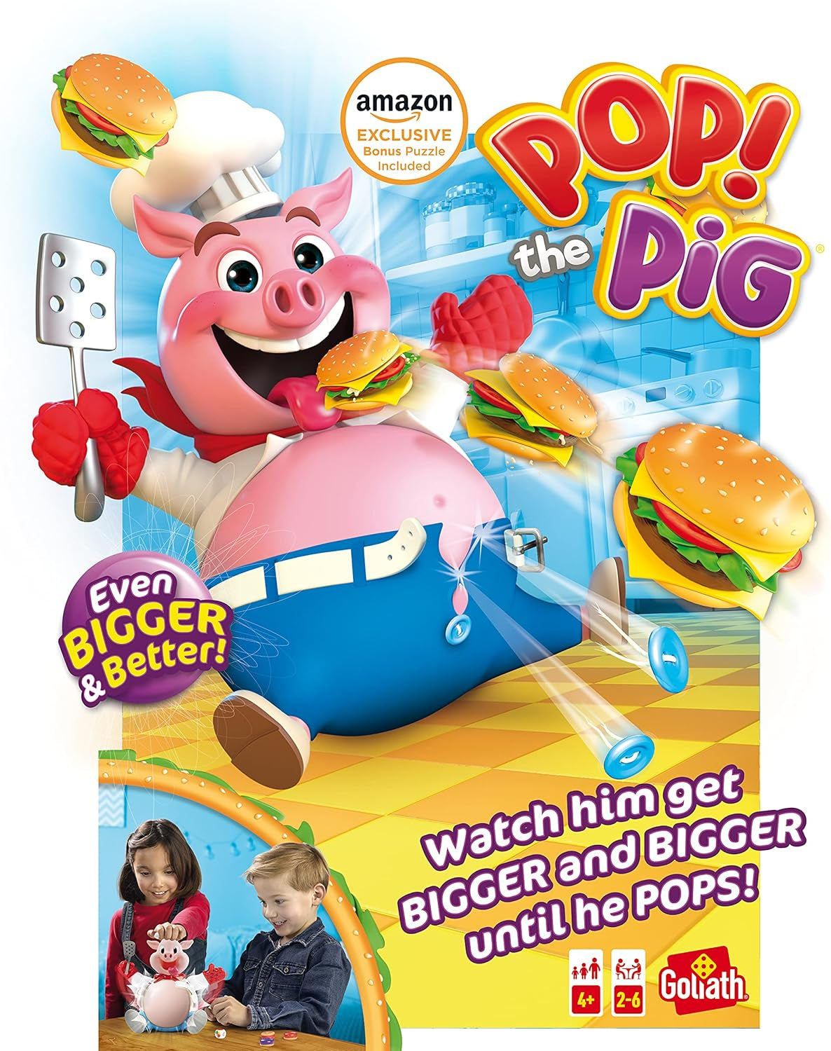 Games Pop the Pig with 24 Pc Puzzle Kids Games | for Ages 4+ | for 2-6 Players