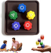 Squid Ga Me, Traditional Gonggi Game Play Game with Colorful Pebbles, Fun Gonggi Korean Game with Square Base for Family Kids and Adults
