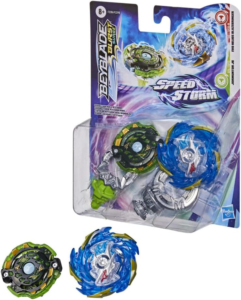 Beyblade Burst Surge Speedstorm Battle Pack Twin Packs - Evo Helios Blazebringer and Jormuntor J6