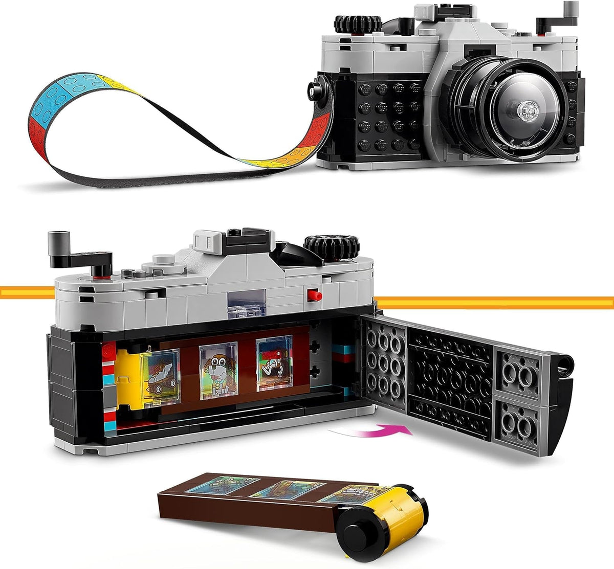 Creator 3In1 Retro Camera Toy to Video Camera to TV Set, Kids' Desk Decoration or Bedroom Accessories, Photography Gifts for Girls and Boys Aged 8 plus Years Old Who Enjoy Creative Play 31147
