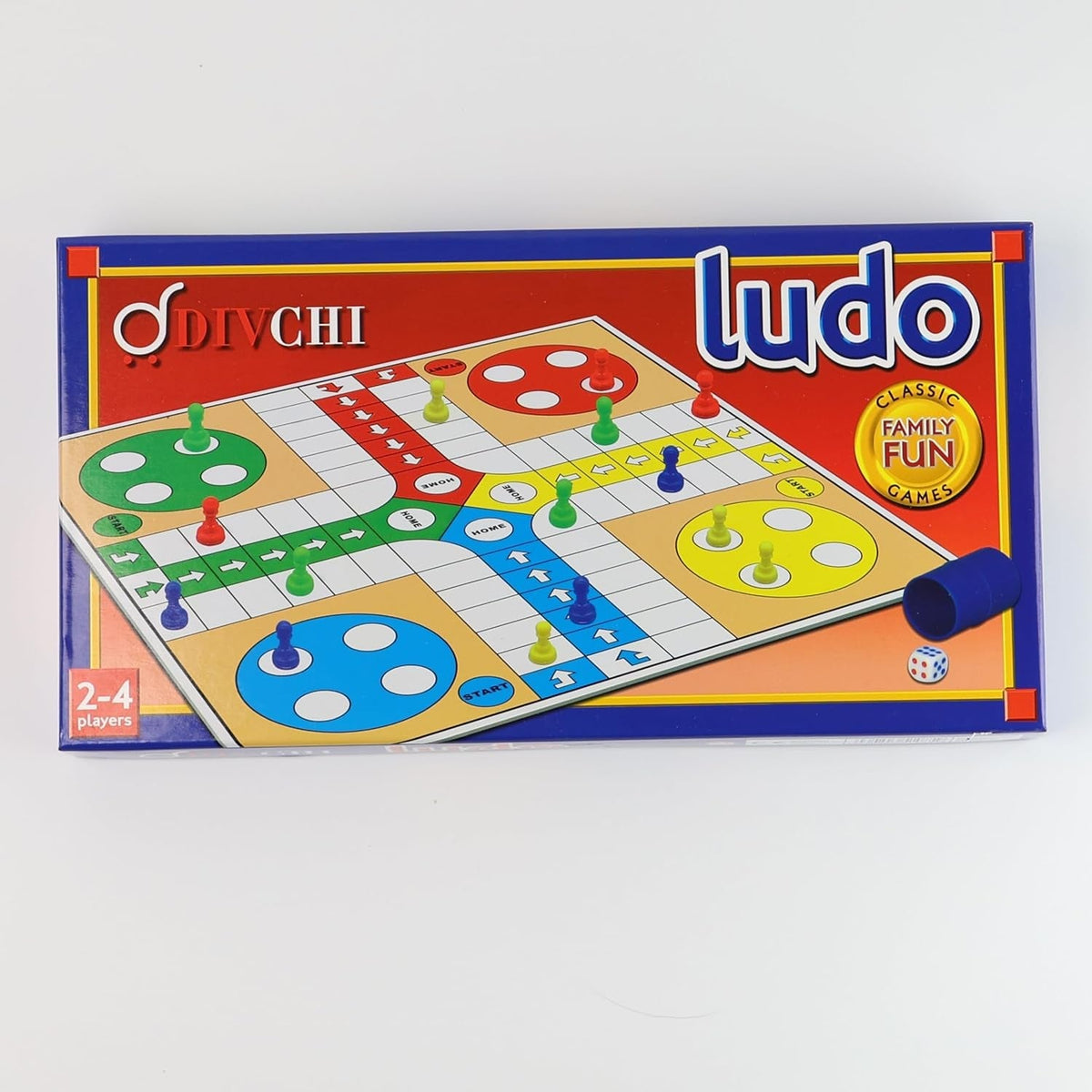 Ludo Game - Traditional Ludo Board Game Set for Kids & Adults Indoor Fun - 1 X Folding Ludo Board, 16 X Ludo Counters, 1 X Dice, 1 X Shaker - Indoor Games