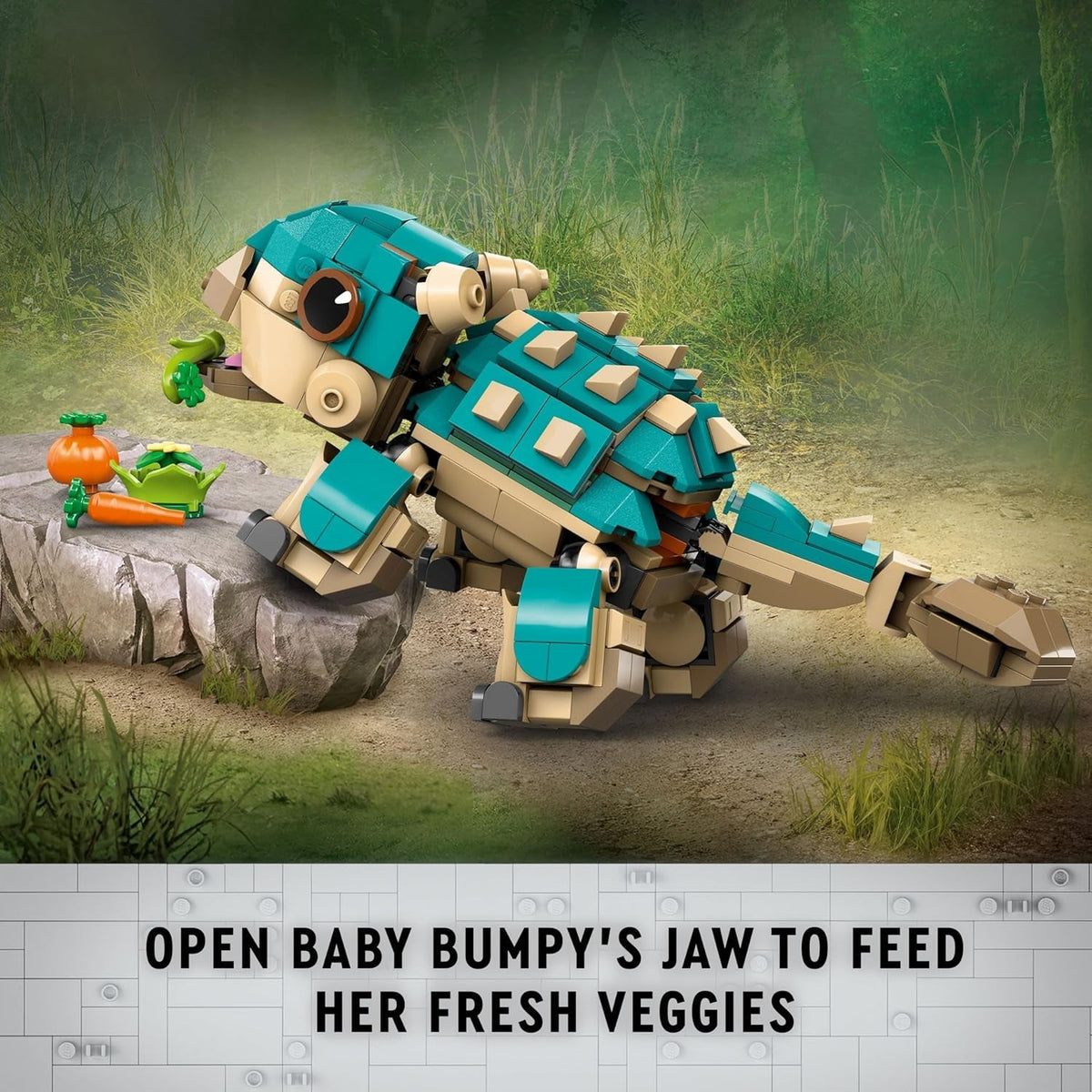 Jurassic World Baby Bumpy: Ankylosaurus Dinosaur Toy for Camp Cretaceous Fans and 7 plus Year Old Kids, Creative Adventure Set for Independent Play, Gift for Boys and Girls 76962