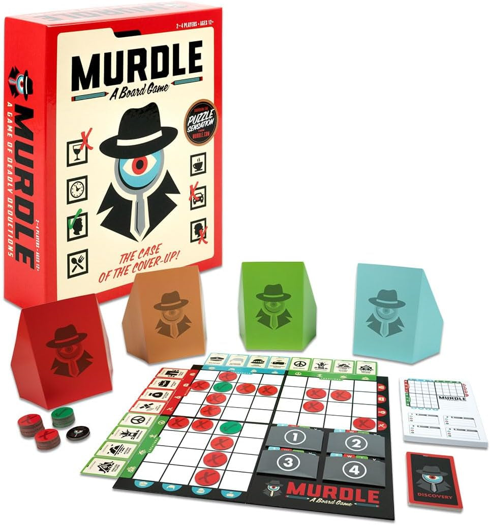 Games Presents: Murdle - the Board Game | Based on the Popular Puzzle Book | Clues, Codes, Mystery, Murdle | for 1+ Players Ages 14+