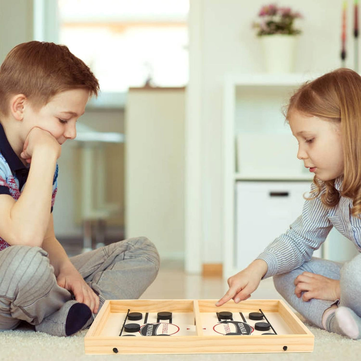 Funny Fast Sling Puck Game, Slingshot Hockey Game, Winner Board Game Toy, Funny Wooden Paced Sling Puck Winner Board Table Game, Parent-Child Interactive Toy Party Game for Adults