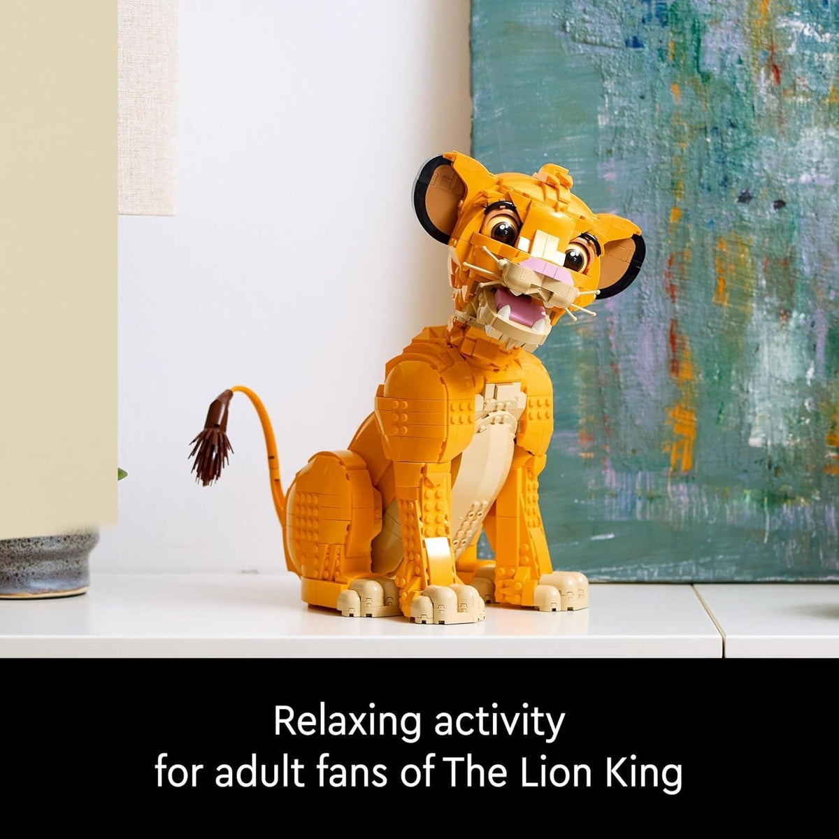 ǀ Disney Young Simba the Lion King, Collectible Animal Figure Building Set, Model Kit for Adults to Build, Home or Office Décor, Nostalgic Gift Idea for Women, Men, Her, Him and Fans 43247