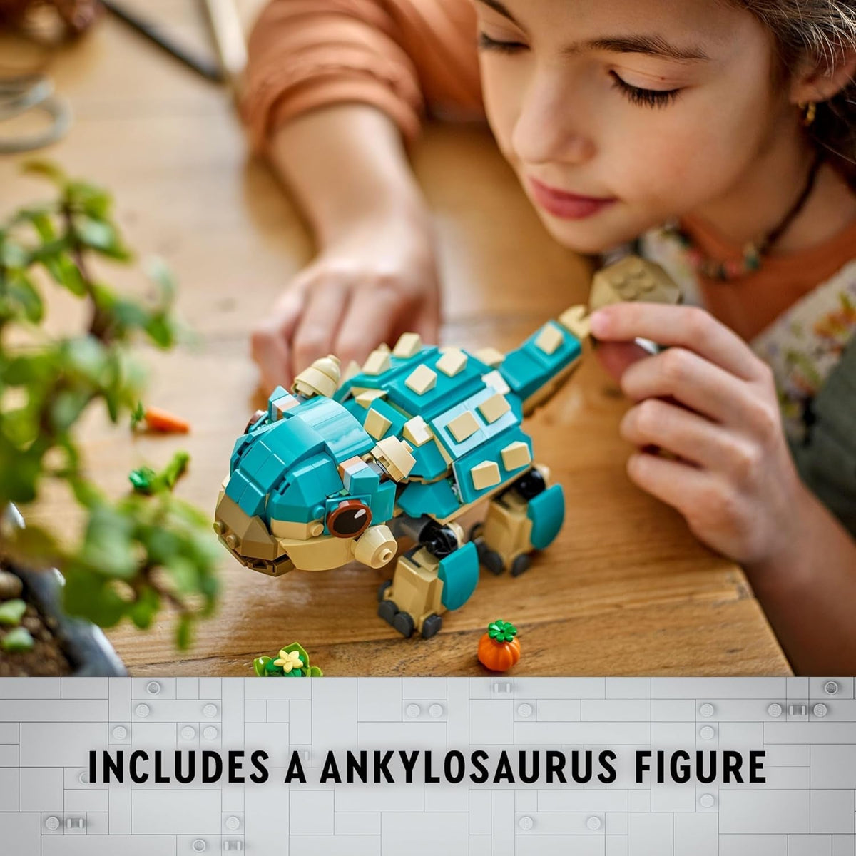 Jurassic World Baby Bumpy: Ankylosaurus Dinosaur Toy for Camp Cretaceous Fans and 7 plus Year Old Kids, Creative Adventure Set for Independent Play, Gift for Boys and Girls 76962