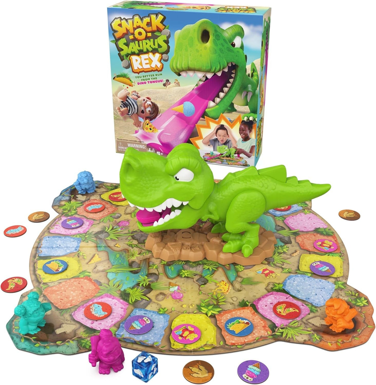 Snack-O-Saurus Rex – an Interactive Board Game for Snack Lovers & Dino Fans, Funny Family Game, Board Game for Family Game Night, for Kids Aged 5 & Up