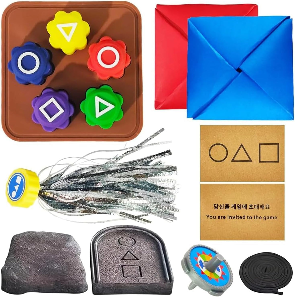 Gonggi Korean Squid Folk Game Stone Catching Toy, 7 Set Gonggi Squid Gong Gi Game Korean Gonggi Game Jack Stone Pebbles Set (Set)