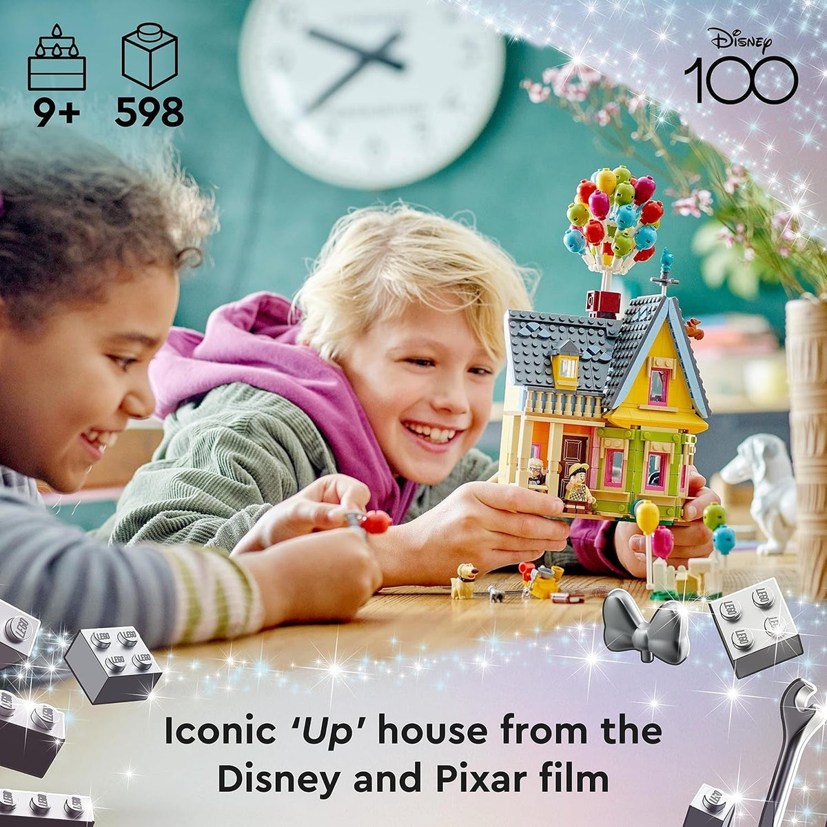 Disney and Pixar ‘Up’ House Buildable Toy with Balloons, Carl, Russell and Dug Figures, Collectible Model Set, Iconic Gift Idea for Kids, Girls & Boys 43217