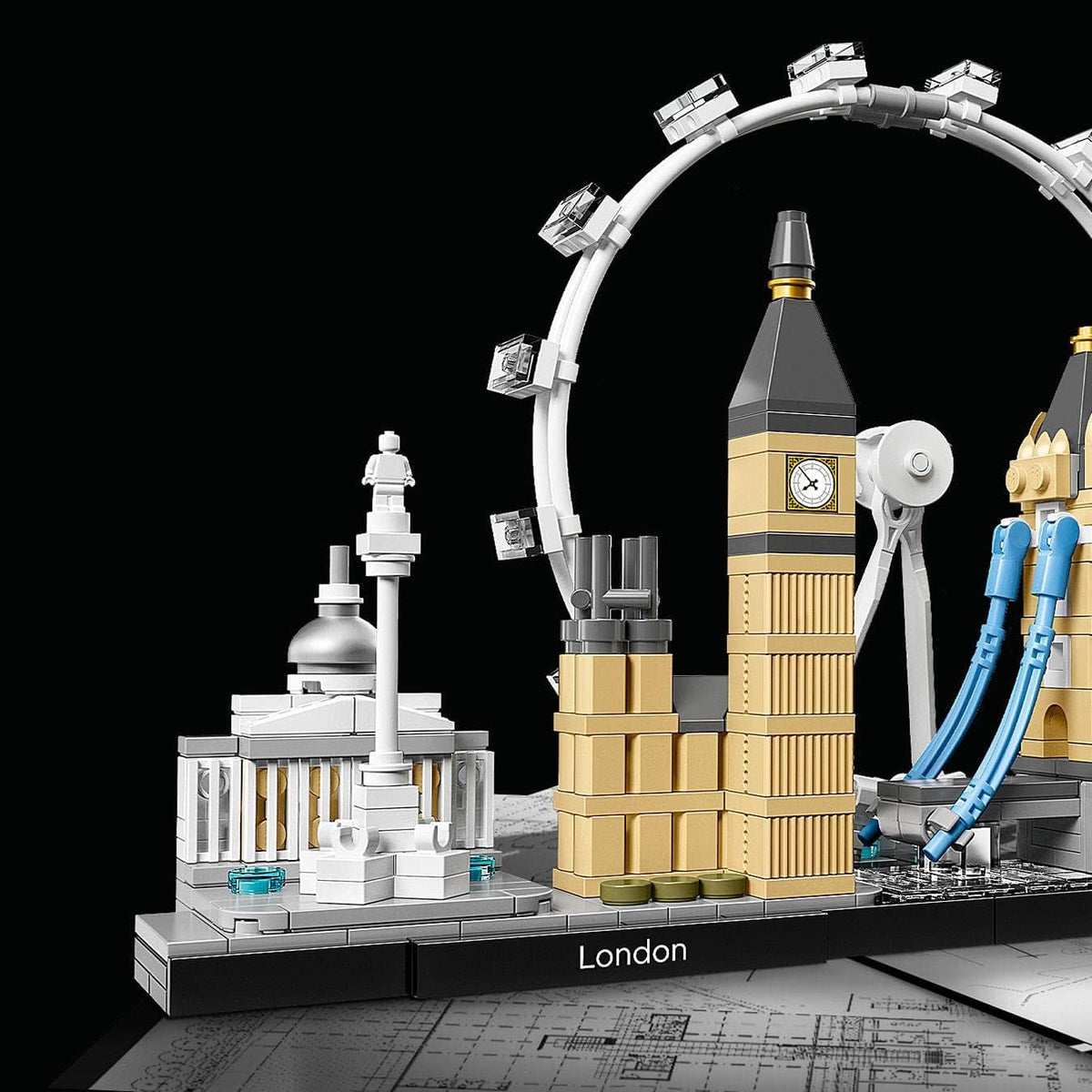 Architecture Skyline Model Building Set, Model Kit Featuring London Eye, Big Ben, Tower Bridge, Office Home Décor, Collectible Gift Idea for Men, Women and Teens 21034