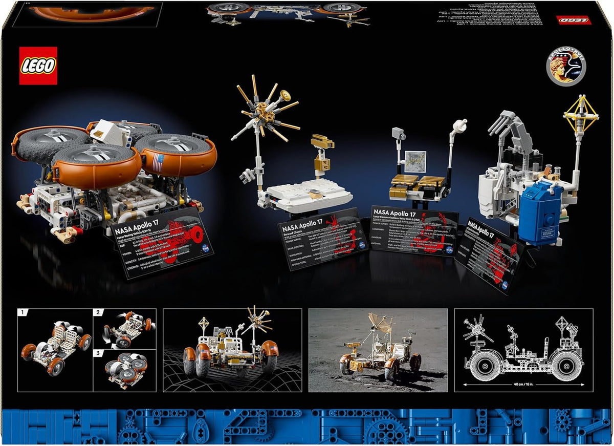 Technic NASA Apollo Lunar Roving Vehicle – LRV, Space Rover Model Kit for Adults to Build, Collectible Home or Office Decor Set, Gift for Men, Women, Him and Her 42182