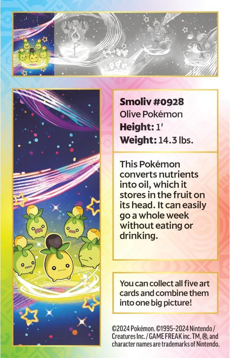 TCG: Scarlet & Violet—Paldean Fates Mini Tin – Smoliv (2 Booster Packs, 1 Sticker & 1 Art Card)
