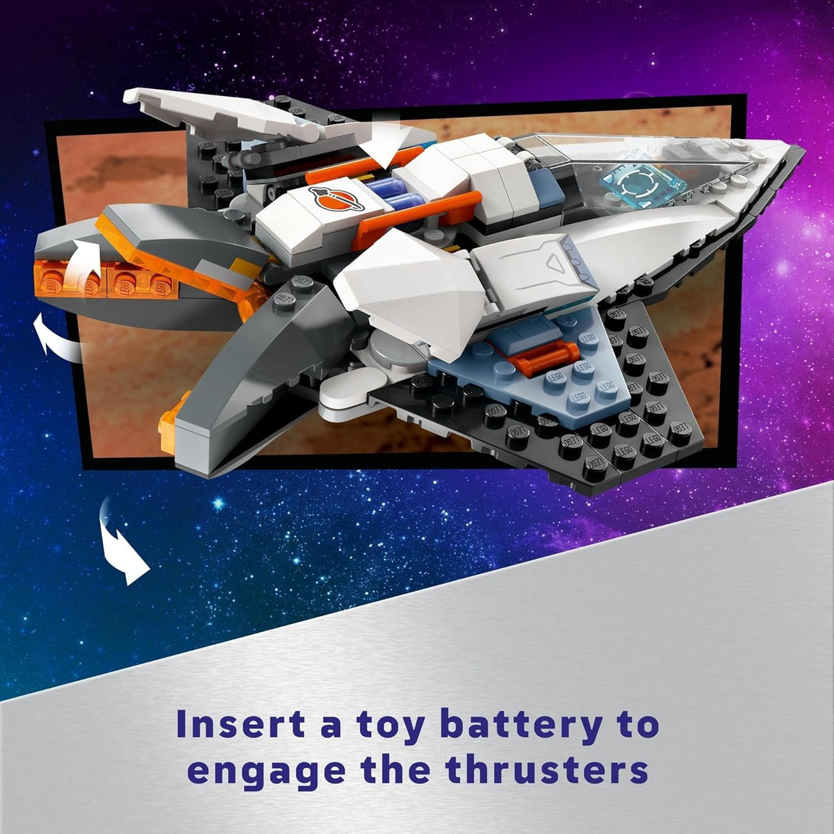 City Interstellar Spaceship Toy Set, Outer Space Building Toys for 6 plus Year Old Boys, Girls & Kids, with Astronaut Minifigure for Imaginative Play, Birthday Gift Idea 60430