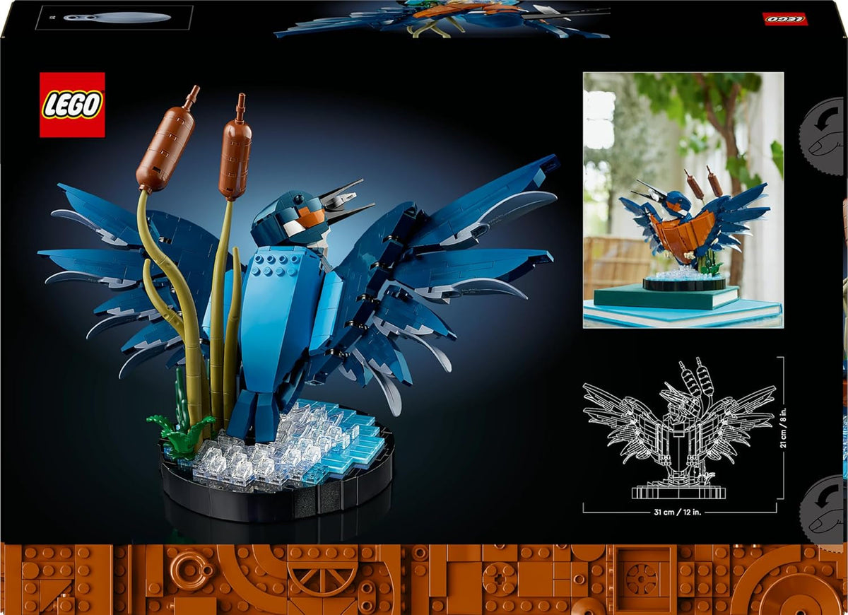 Icons Kingfisher Bird Set, Model Building Kit for Adults to Build with Water Setting Display Stand, Great Home and Office Desk Décor, Valentine'S Day Gifts for Women, Men, Her or Him, 10331