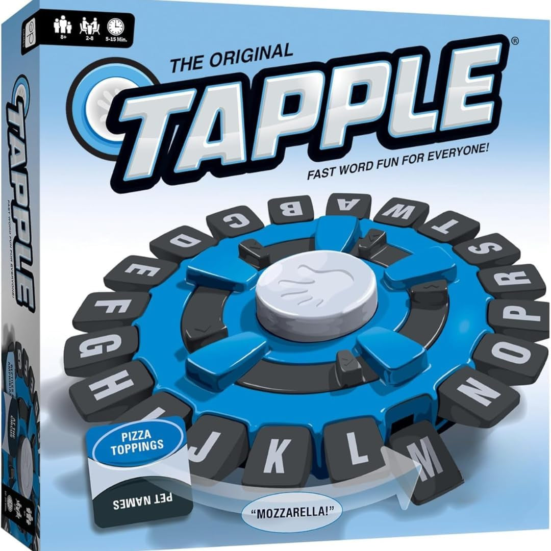 TAPPLE Word Game | Fast-Paced Family Board Game | Choose a Category & Race against the Timer to Be the Last Player | Learning Game Great for All Ages, Black