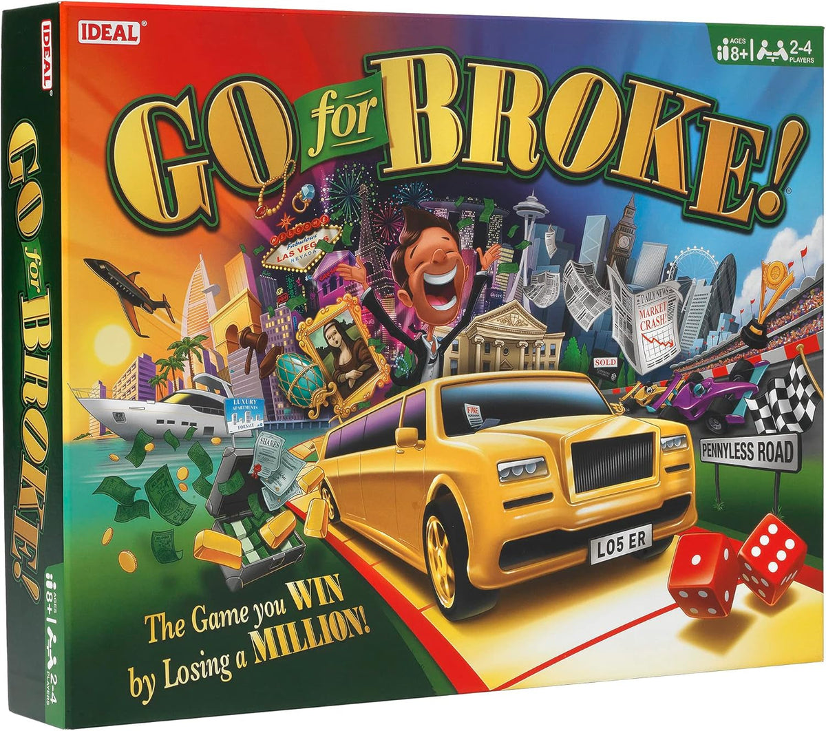 Go for Broke: the Game You Win by Losing a Million, Classic Games for 2-4 Players. Suitable for Ages 8+