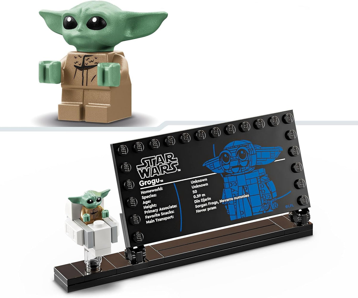 Star Wars 75403 Grogu with Hover Pram Building Toy Set, Collectible Character Figure for the Mandalorian TV Show Fans, Display Gift Idea for 10+ Year Old Boys & Girls