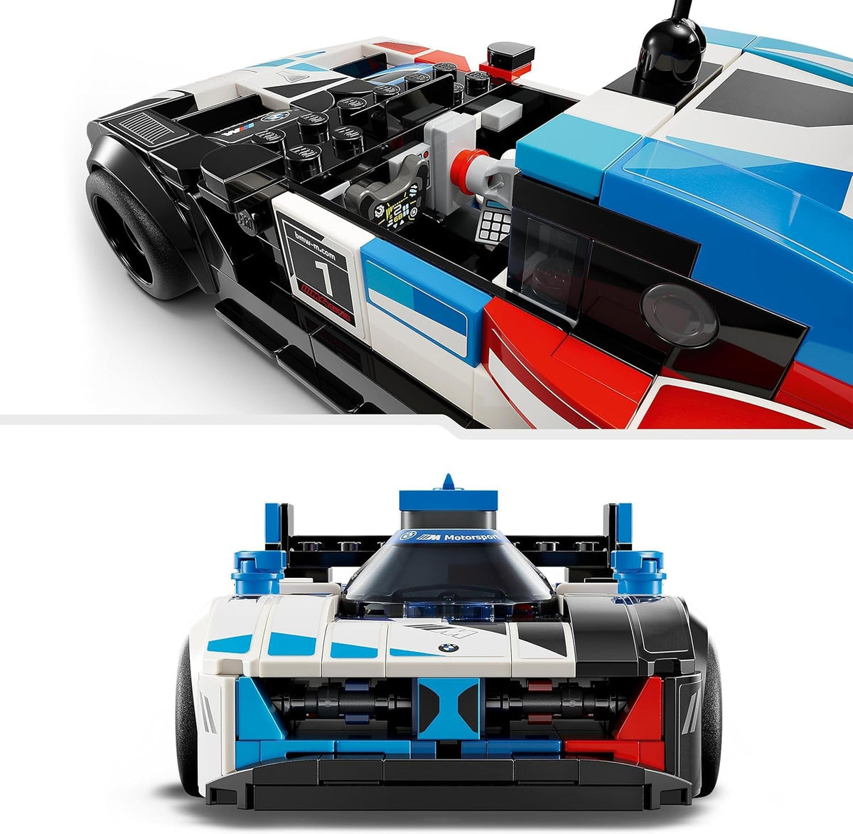 Speed Champions BMW M4 GT3 & BMW M Hybrid V8 Race Car Toys for 9 plus Year Old Boys & Girls, Buildable Model Vehicles with 2 Driver Minifigures, Kids' Bedroom Decoration, Birthday Gift Idea 76922
