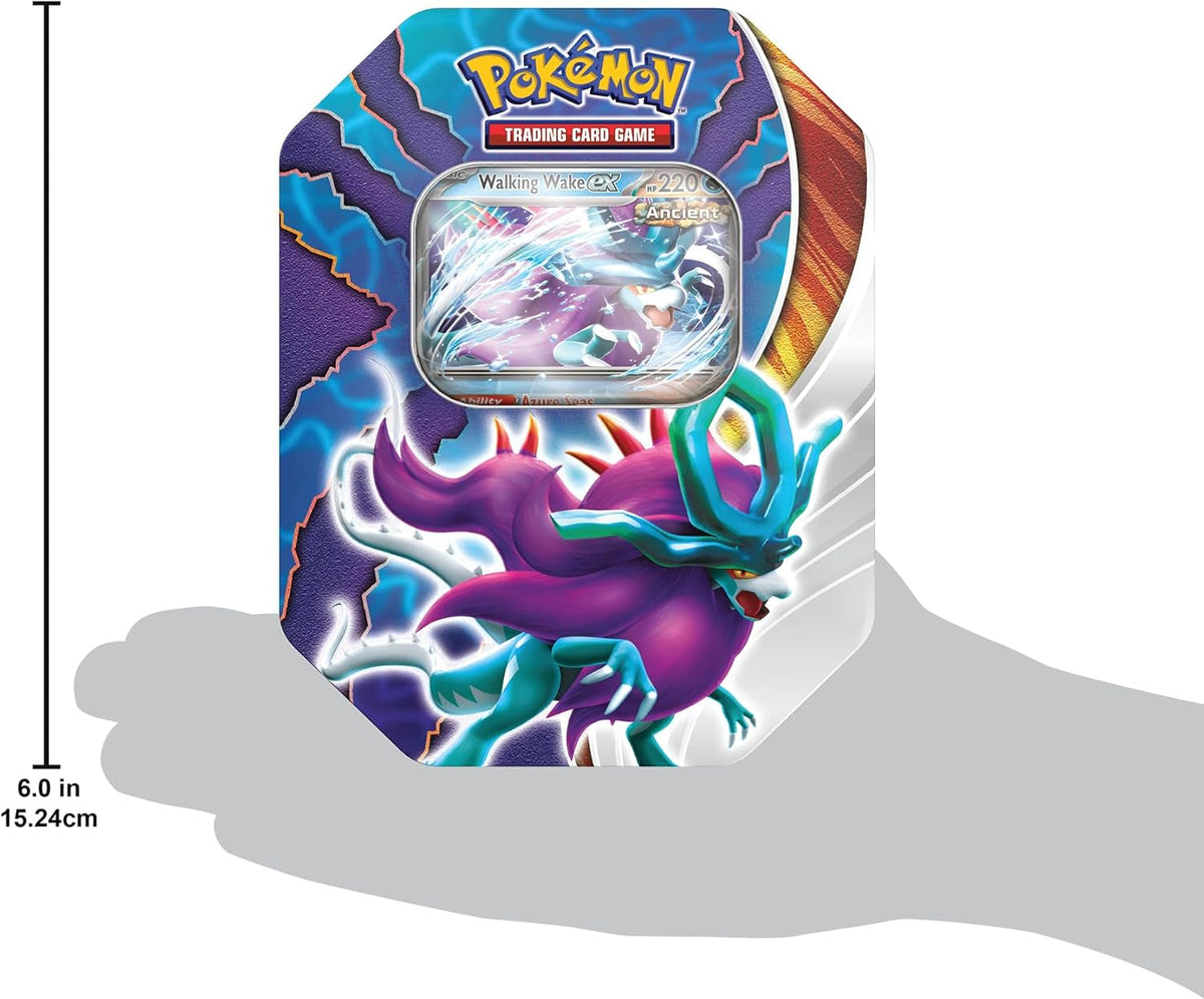 TCG: Paradox Clash Tin - Walking Wake Ex (1 Foil Promo Card & 4  TCG Booster Packs)