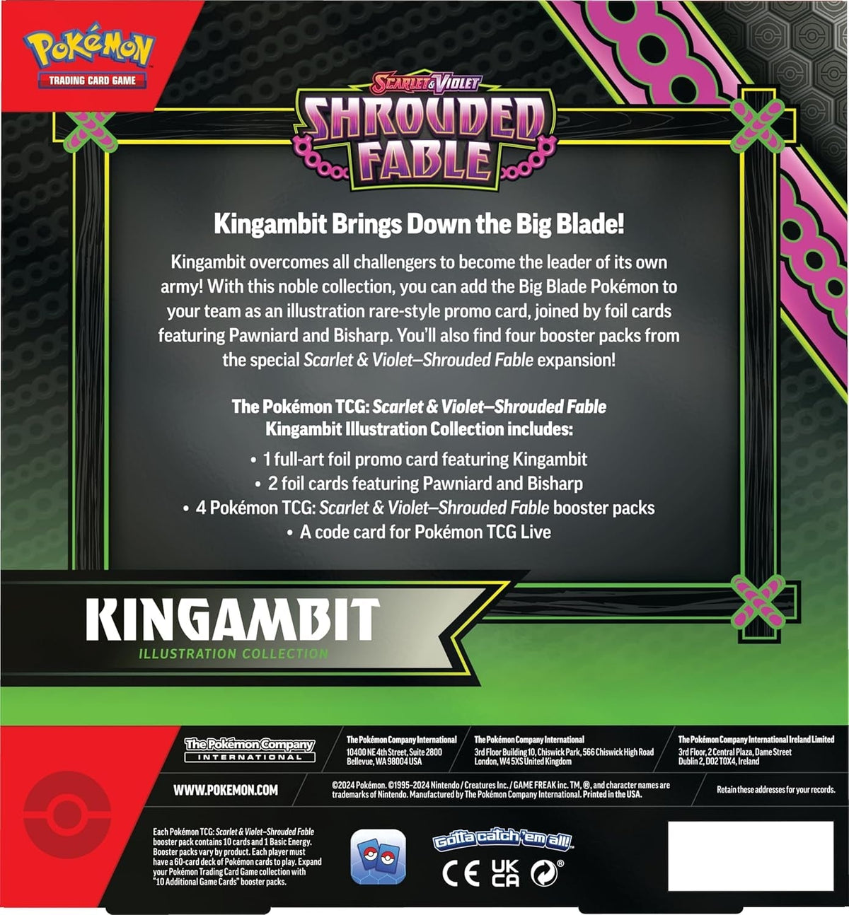 TCG: Scarlet & Violet—Shrouded Fable Kingambit Illustration Collection (1 Full-Art Foil Promo Card, 2 Foil Cards & 4 Booster Packs)