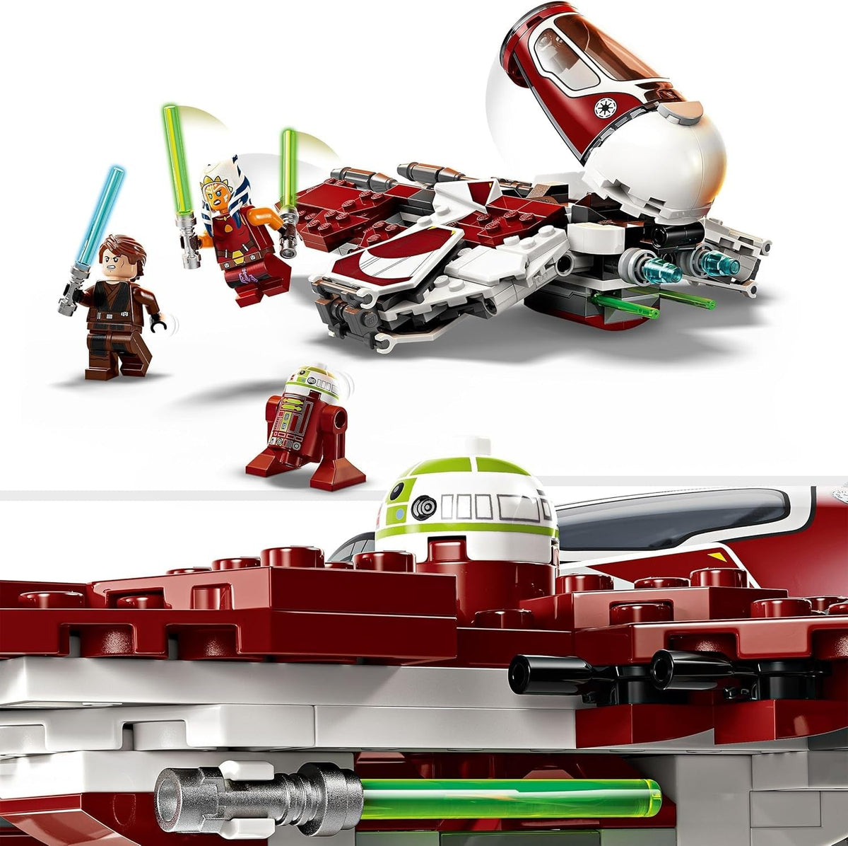 Star Wars 75401 Ahsoka’S Jedi Interceptor Building Toy Features 2 Minifigures with Lightsabers Incl. Anakin Skywalker, plus an R7-A7 Droid Figure for the Clone Wars Fans, 8+ Year Old Boys & Girls