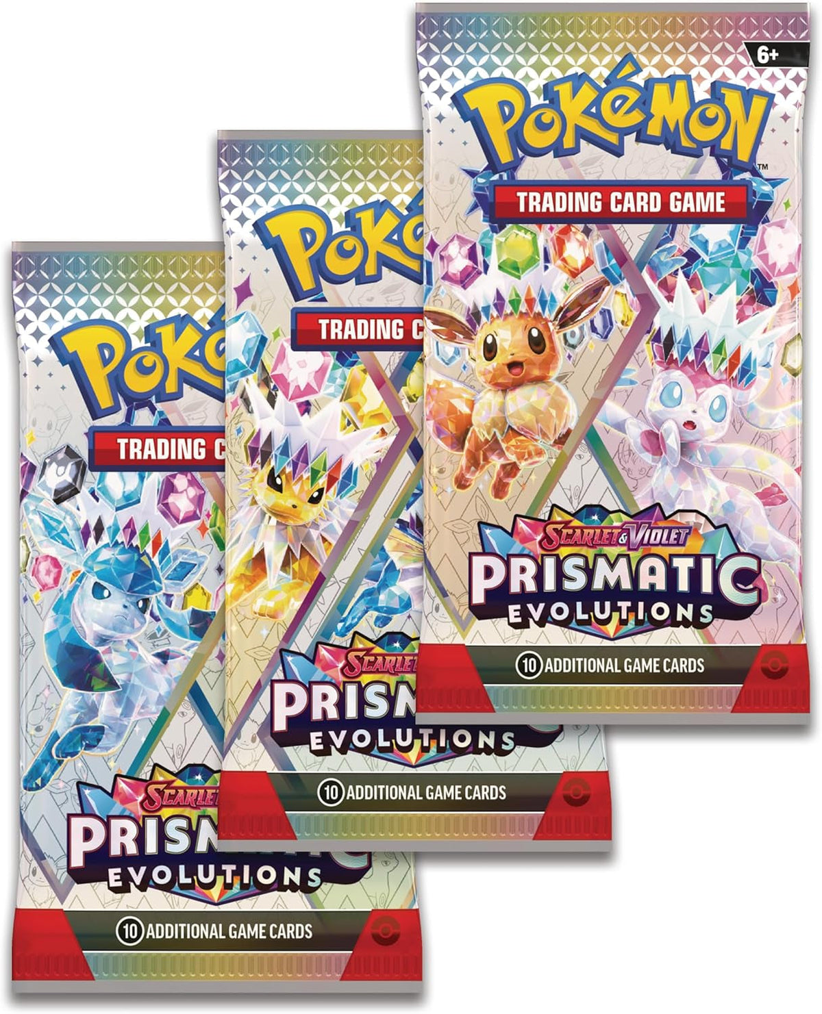 TCG: Scarlet & Violet—Prismatic Evolutions Tech Sticker Collection – Glaceon (1 Foil Promo Card & 3 Booster Packs)