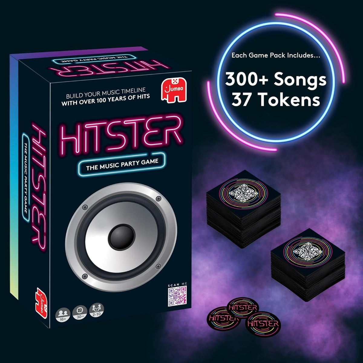 '- the Music Party Board Game, Card Game, Fun Music Quiz Game,2-10 Players - 300Plus Iconic Music Hits - Great for Game Nights, Date Nights, Parties, Adult and Family Games - Jumbo (UK Edition)