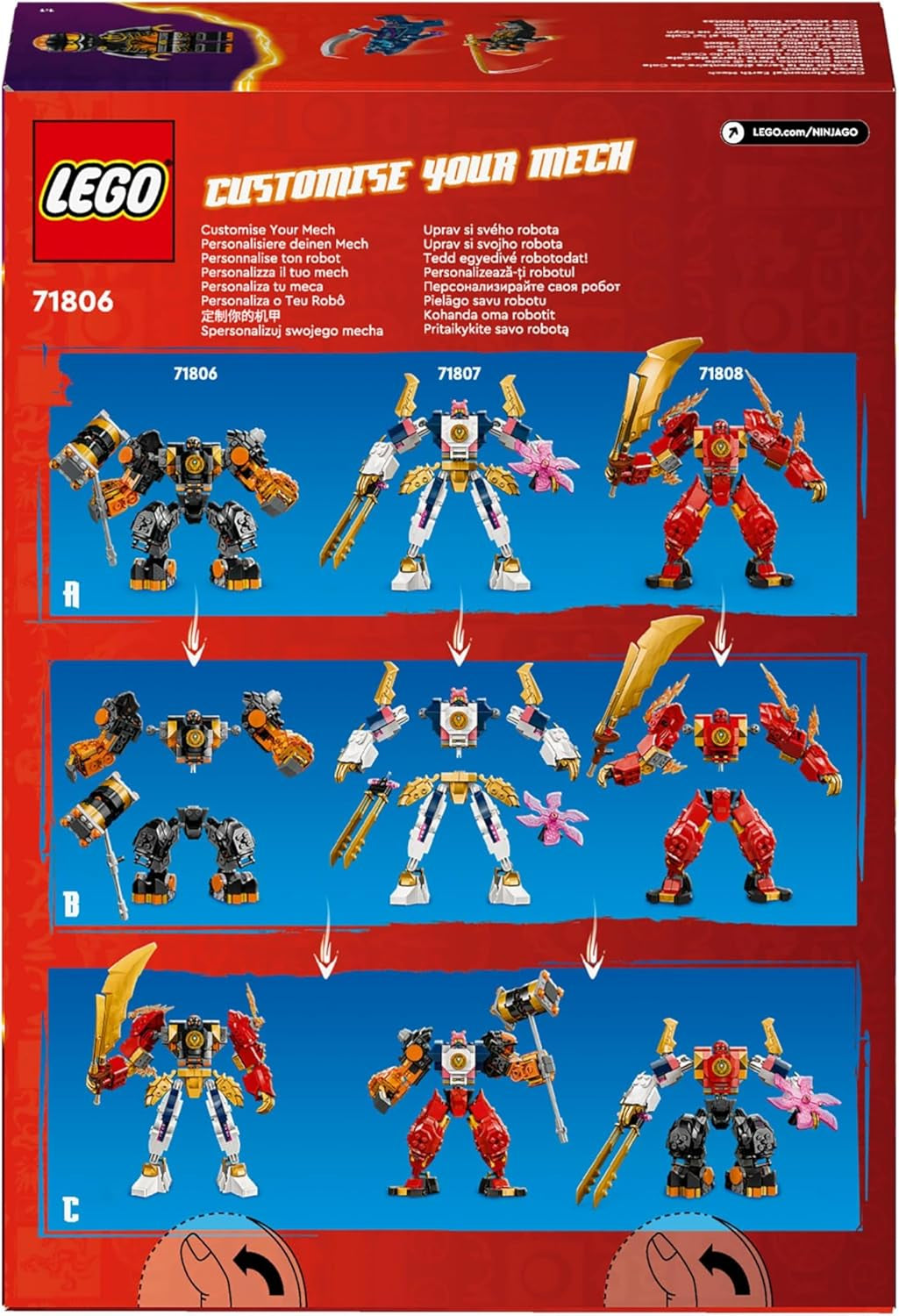 NINJAGO Cole’S Elemental Earth Mech, Action Figure Toy, Dragons Rising Building Set with Ninja Character Cole Minifigure, Gift for 7 plus Year Old Boys, Girls & Kids 71806