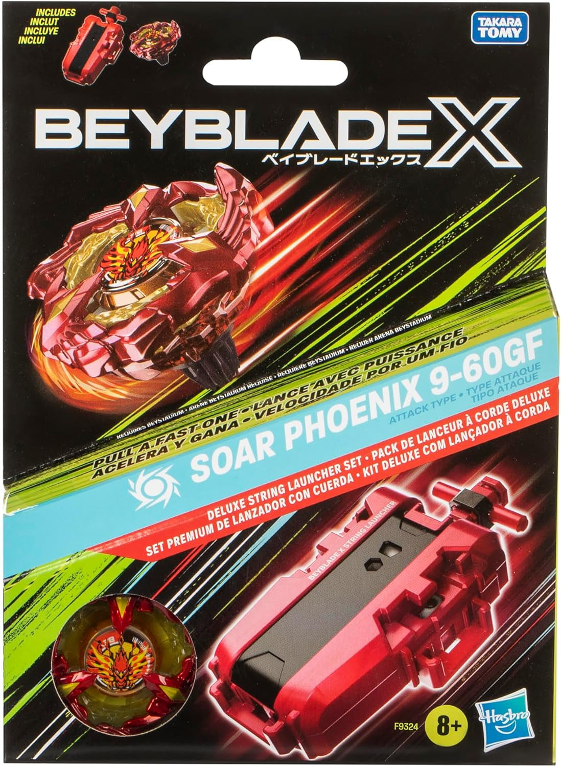 Beyblade X Soar Phoenix Deluxe Set, Includes String Launcher & Right-Spin Top, Spinning Battle Toy for 8+ Year Old Kids, Boys and Girls, High-Speed Action & Epic Battles