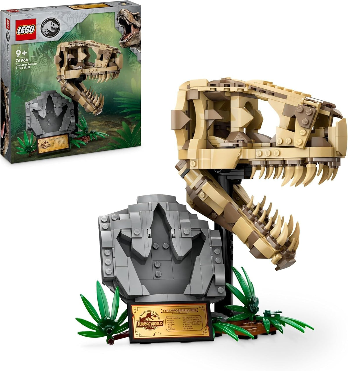 Jurassic World Dinosaur Fossils: T. Rex Skull Toy for 9 plus Year Old Boys, Girls & Kids, 3D Skeleton Model Kit with Opening Jaw and Display Stand, Makes a Cool Dino Decoration, Gift Idea 76964