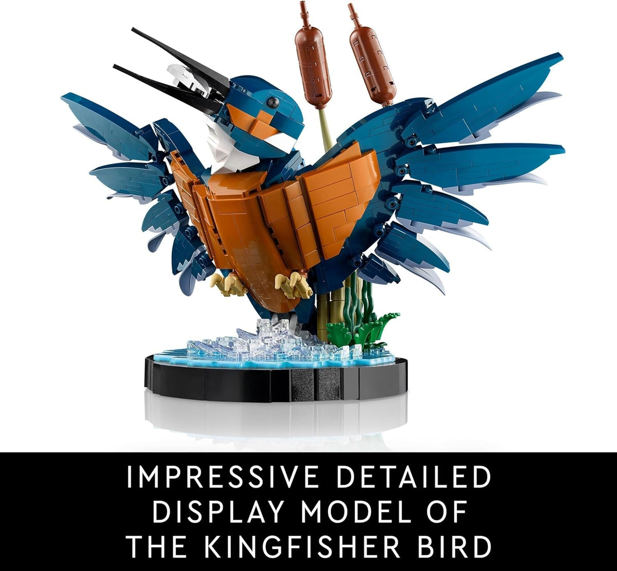 Icons Kingfisher Bird Set, Model Building Kit for Adults to Build with Water Setting Display Stand, Great Home and Office Desk Décor, Valentine'S Day Gifts for Women, Men, Her or Him, 10331