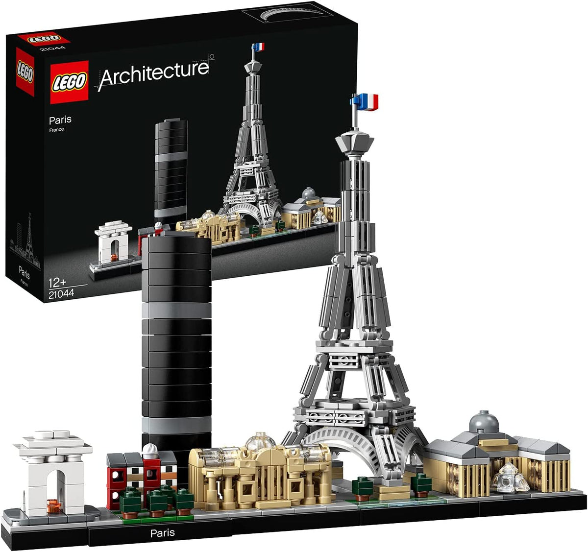 Architecture Paris Model Building Set for Adults with Eiffel Tower and the Louvre Model, Skyline Collection, Office Home Décor, Collectible Gift Idea for Women, Men, Her or Him 21044